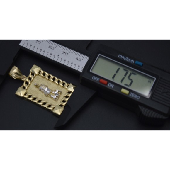 Real Solid 10K Yellow Gold Saint Lazarus Medallion Diamond Cut Pendant 6.0gr - Picture 5 of 8